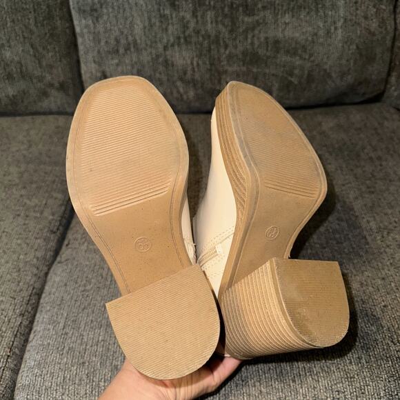 Universal Thread Ankle Boots Women's 6.5 Beige Side Zip Block Heel Square Toe - Picture 7 of 7